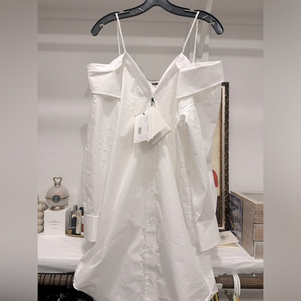 ❌SOLD❌Alexander Wang Off The Shoulder Shirt Dress With Scrunchie Strap